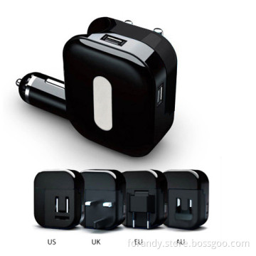2 in 1 Wall and Car Dual USB Charger for iPhone5 iPhone5S (CW01)